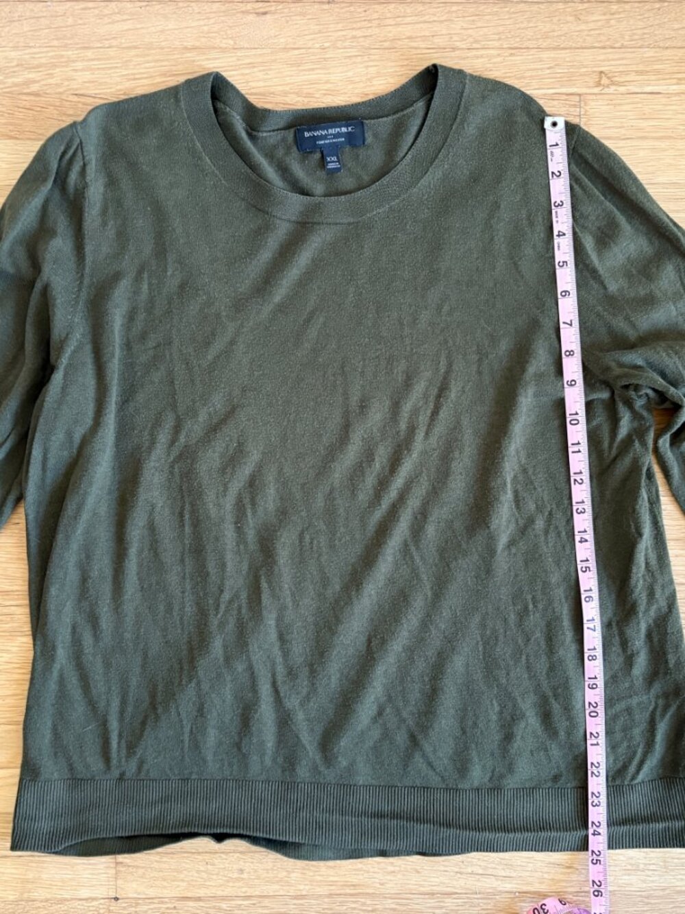 Banana Republic Forever Crewneck Sweater Olive Green XXL - Picture 7 of 9